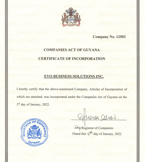 Certificate Of Incorporation