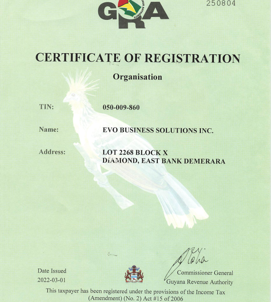 Certificate of Registration